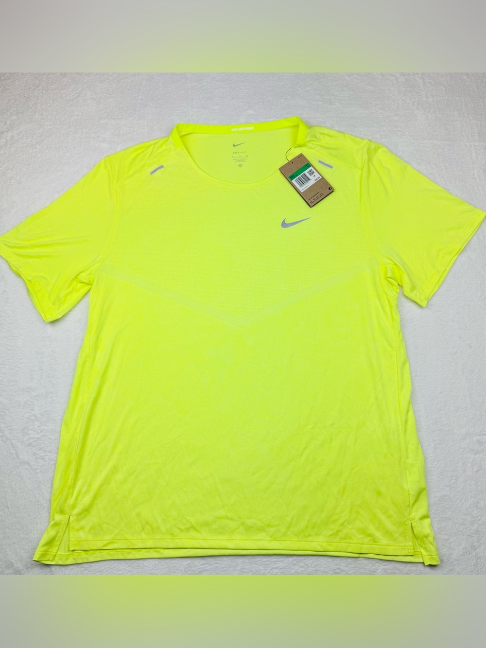 Nike NWT running performance shirt. Dri Fit. Size XL. Neon yellow. Brand new.
